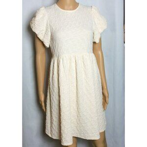 River Island Women's Beige Fit & Flare Baby Doll Cut Out Back Dress Size 6 US Ne